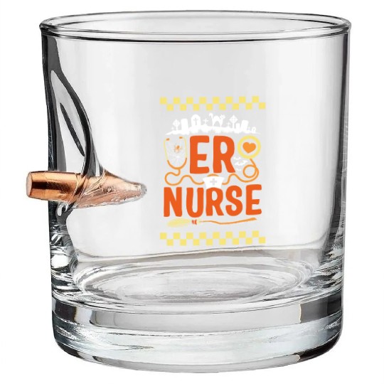 Halloween Bullet Whiskey Glasses, ER Nurse Spooky Health Care