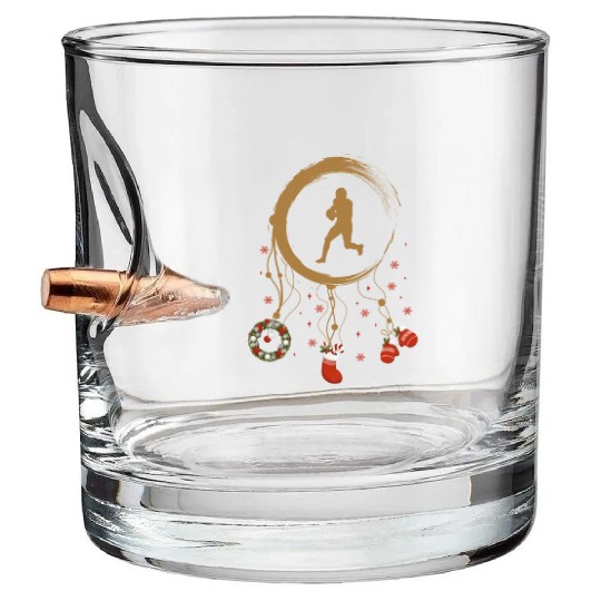 Winter dreamcatcher Christmas Football Bullet Whiskey Glasses