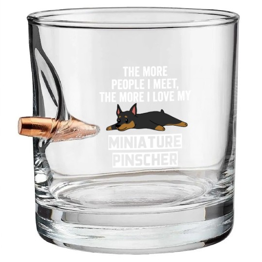 The More I Love My Miniature Pinscher Bullet Whiskey Glasses