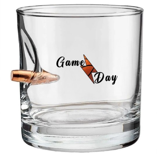 Game Day Basketball Lightning Bolt Bullet Whiskey Glasses