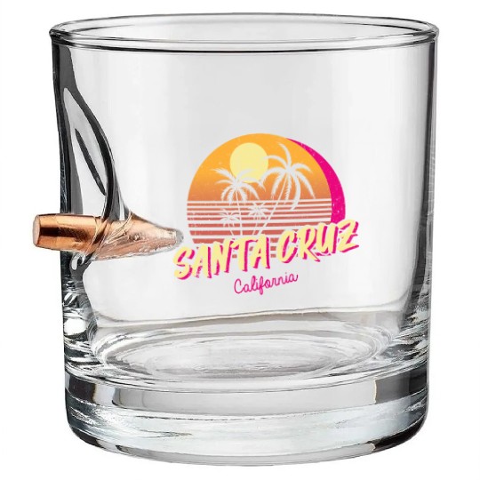 Retro Santa Cruz California Bullet Whiskey Glasses