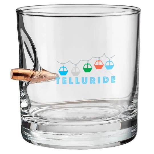 Colorado Ski Mountain Gondola Telluride Bullet Whiskey Glasses