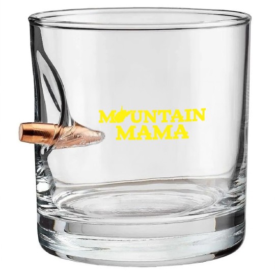Mountain Mama Wv Blue And Gold Bullet Whiskey Glasses