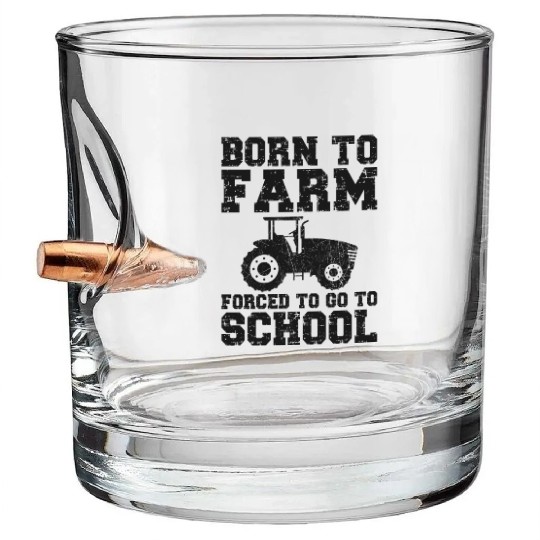 Farming Farmer Vintage Tractor Bullet Whiskey Glasses