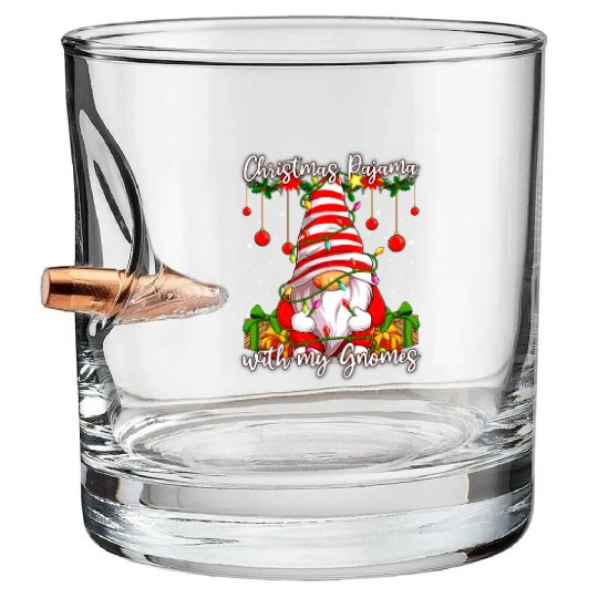Christmas Pajama with my Gnomes Bullet Whiskey Glasses