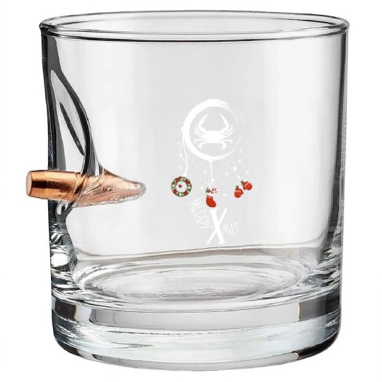 Winter dreamcatcher Christmas Crab Bullet Whiskey Glasses