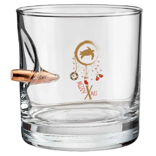 Winter dreamcatcher Christmas Sea turtle Bullet Whiskey Glasses