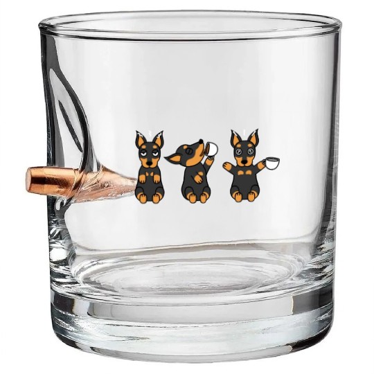 Miniature Pinscher Coffee Lover Bullet Whiskey Glasses