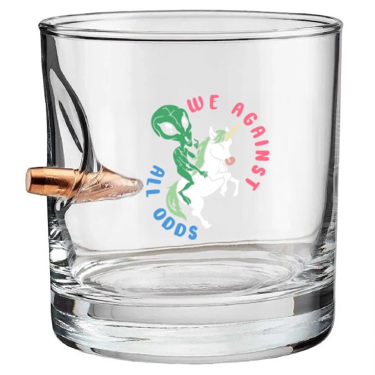 Rainbow Animal Fairy Unicorn Lover Alien Magical Bullet Whiskey Glasses