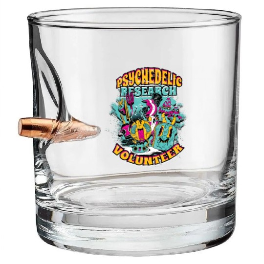 Psychedelic Research Volunteer - psychedelic Bullet Whiskey Glasses
