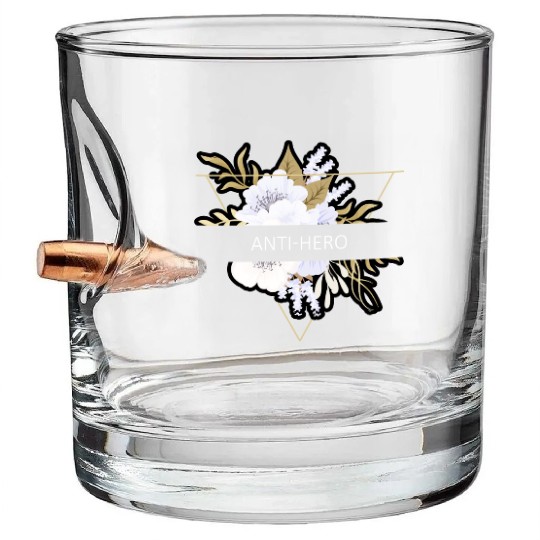 Anti-Hero Flower Text Gift Music Fan Lover Bullet Whiskey Glasses