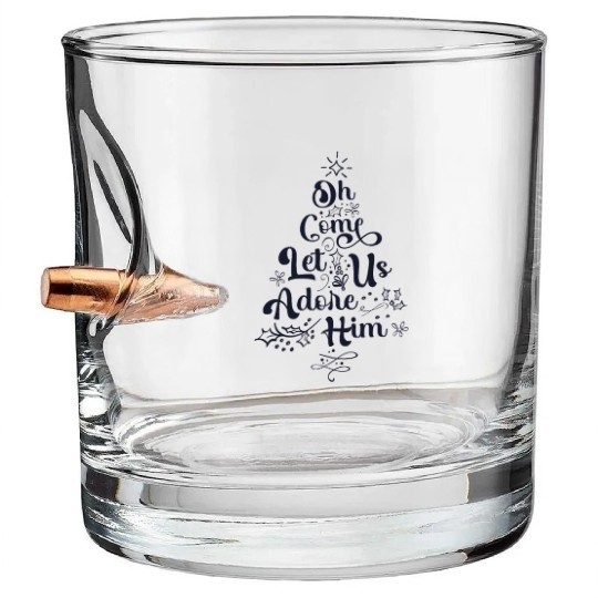 Oh Come Let Us Adore Him Jesus Family Christian Bullet Whiskey Glasses