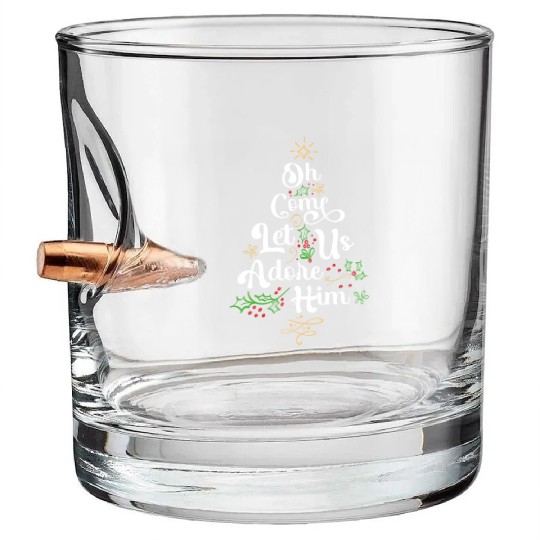 Oh Come Let Us Adore Him Jesus Family Christian Bullet Whiskey Glasses