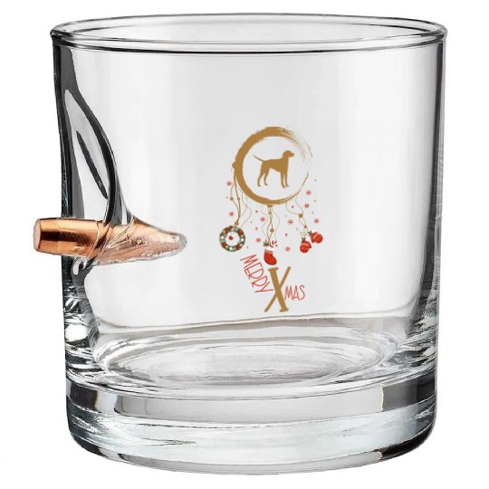 dog dreamcatcher Christmas American Foxhound Bullet Whiskey Glasses