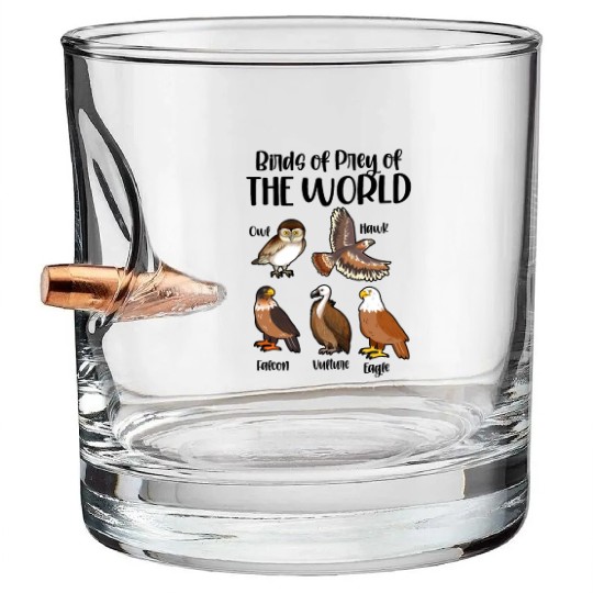 Birds of Prey Of The World Bullet Whiskey Glasses