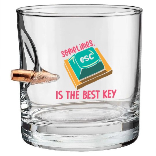 Software Engineer Computer Key Programming Bullet Whiskey Glasses