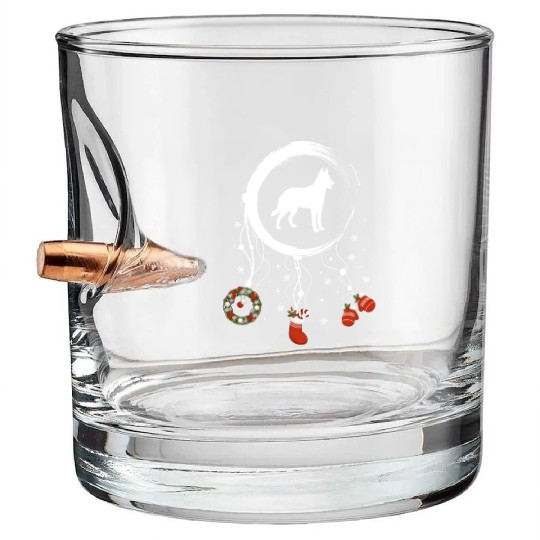 dog dreamcatcher Christmas Belgian Malinois Bullet Whiskey Glasses