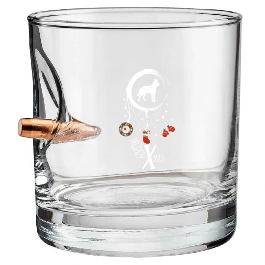 dog dreamcatcher Christmas Belgian Malinois Bullet Whiskey Glasses