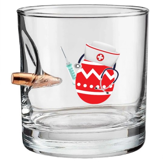 Funny Easter Egg Nurse Stethoscope Syringe RN Bullet Whiskey Glasses