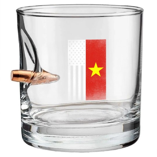 Vietnam Design for proud Vietnamese Americans Bullet Whiskey Glasses