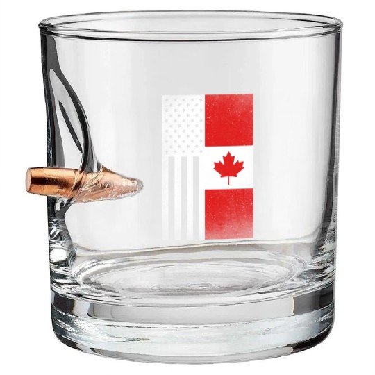 Canada Design for proud Canadian Americans Bullet Whiskey Glasses