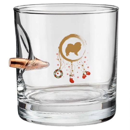 dog dreamcatcher Christmas Chow Chow Bullet Whiskey Glasses