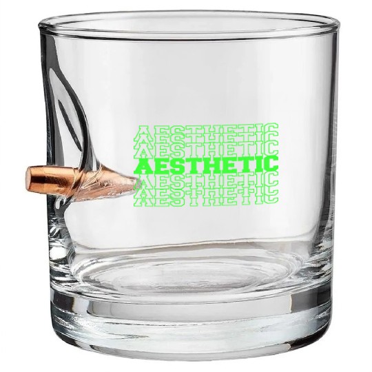 Neon Green Aesthetic Bullet Whiskey Glasses