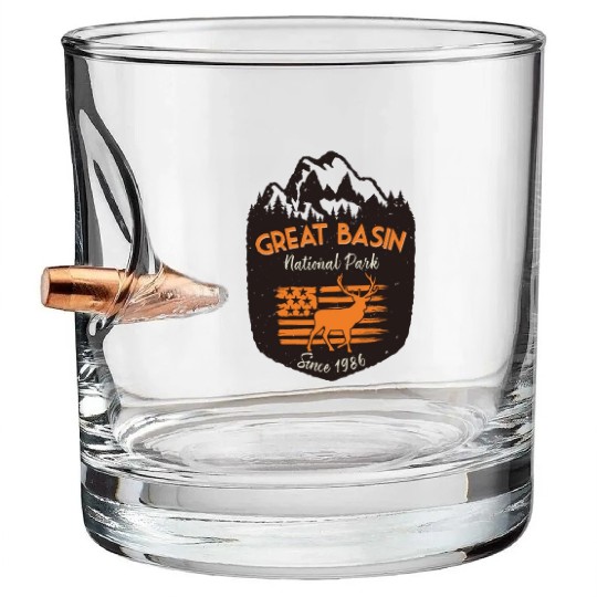 Great Basin National Park US Flag Elk Mountains Bullet Whiskey Glasses