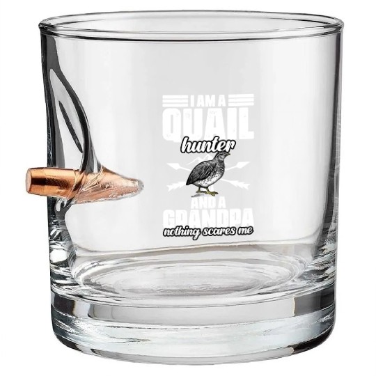 Funny Quail Hunting Hobby For Bobwhite Quail Bullet Whiskey Glasses