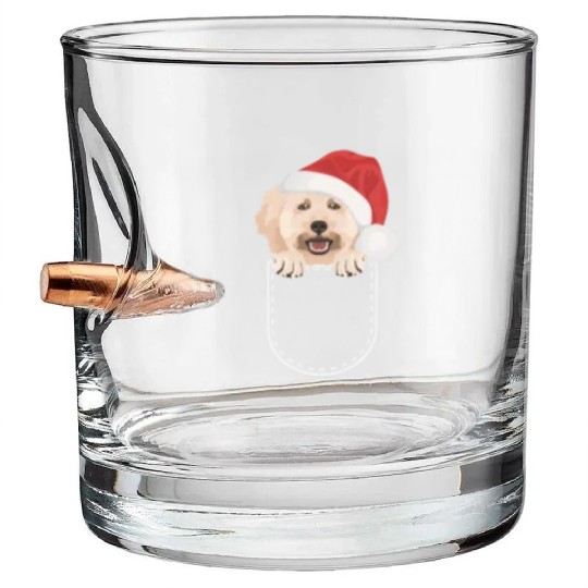 Poodle Merry Christmas Bullet Whiskey Glasses