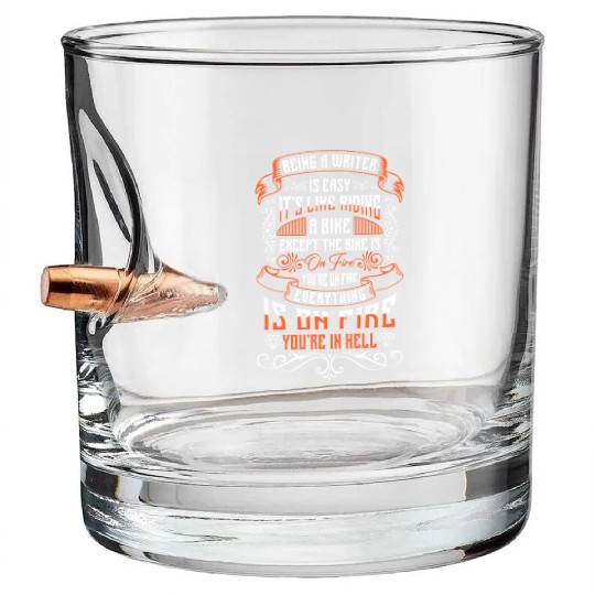 Writer Literature Bullet Whiskey Glasses