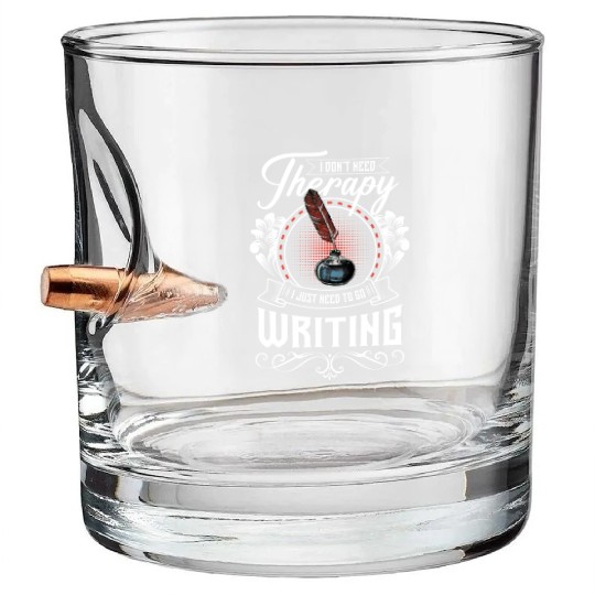 Book Writing Writer Reading Bullet Whiskey Glasses