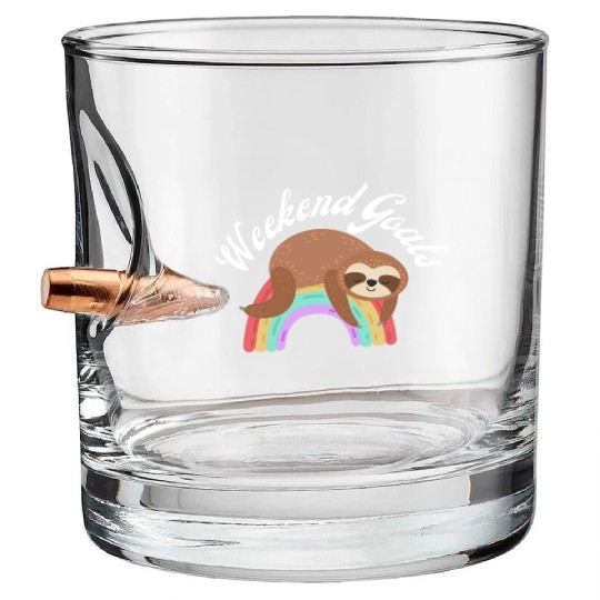 Sloth Rainbow Bullet Whiskey Glasses