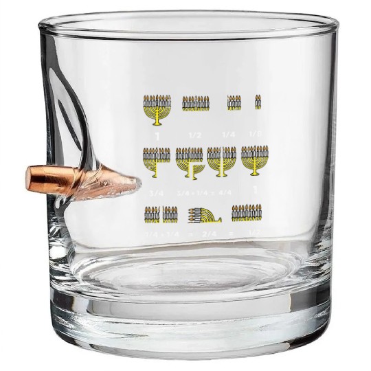 Hanukkah Math Fractions Menorah Chanukah Teacher Bullet Whiskey Glasses