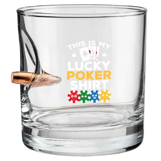 Poker Player - This Is My Lucky Poker Bullet Whiskey Glasses - Poke
