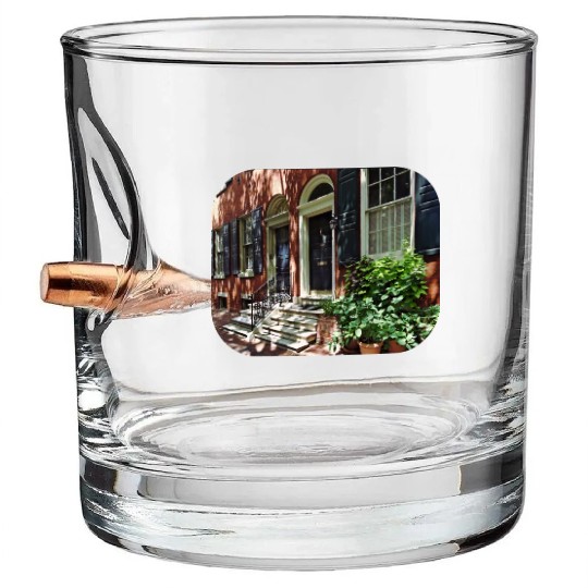 Philadelphia PA - Street in Society Hill Bullet Whiskey Glasses