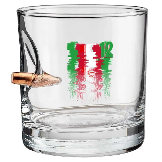 Iran Soccer team Jerseys Iran team 2022 number 12 Bullet Whiskey Glasses