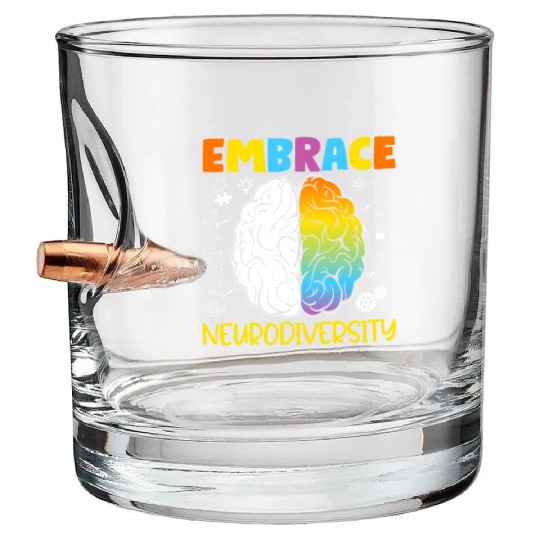 Neurodiversity - Embrace ADHD Autism ASD Bullet Whiskey Glasses
