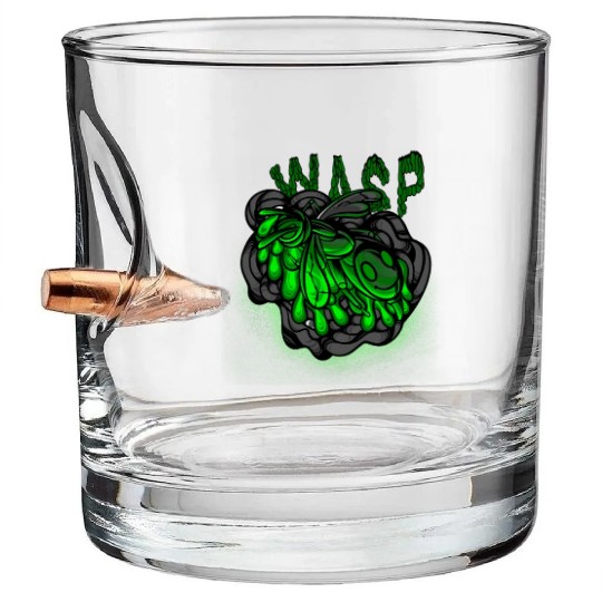 Iron Toxic Neon Wasp Design Bullet Whiskey Glasses