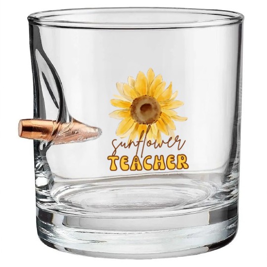 Sunflower Teacher Bullet Whiskey Glasses