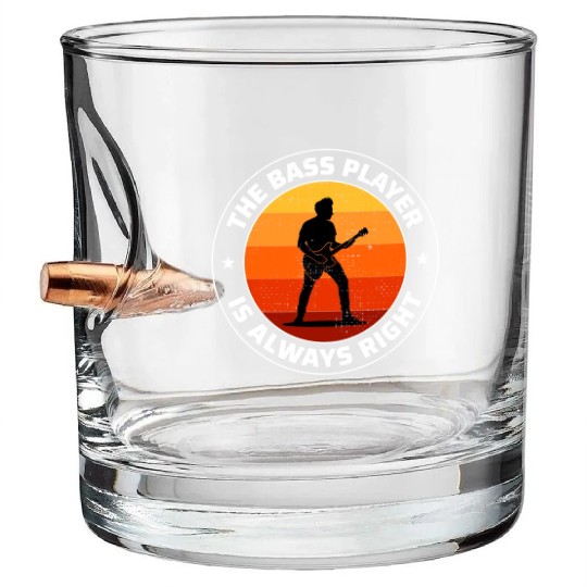 Bass Guitar Player Music Musician Bassist Funny Bullet Whiskey Glasses