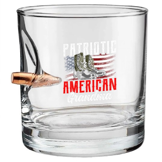 Patriotic American Grandma US Patriot USA Bullet Whiskey Glasses