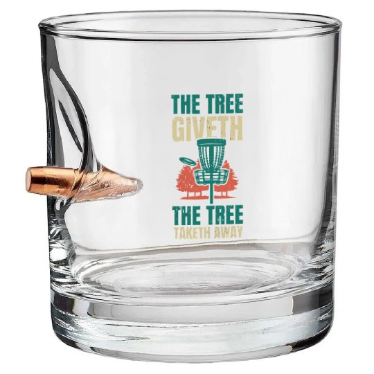 Discgolf, Disc Golf Tree Bullet Whiskey Glasses