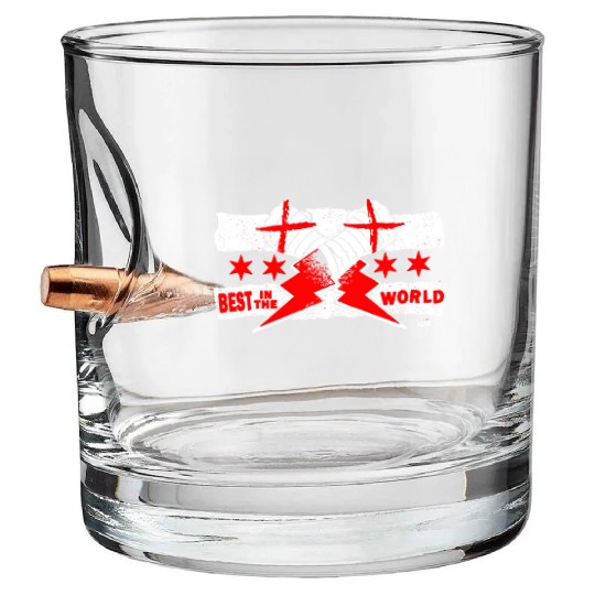 CM Puunk Best In The World Classic Bullet Whiskey Glasses