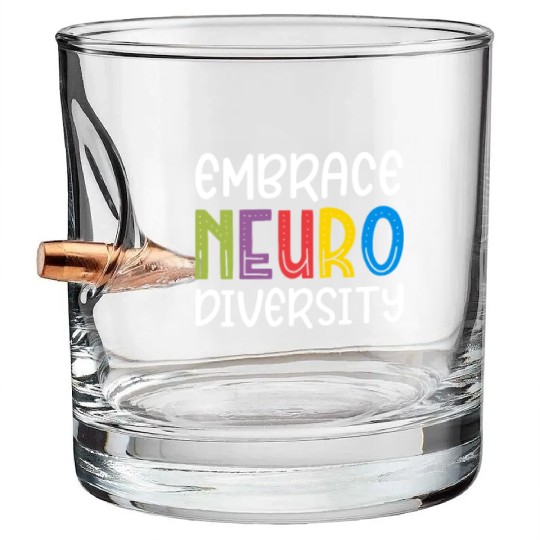 Embrace Neurodiversity Bullet Whiskey Glasses
