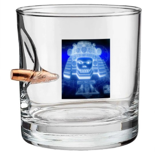 Maya Blueprints Inca Mask Drawing Ancient Bullet Whiskey Glasses