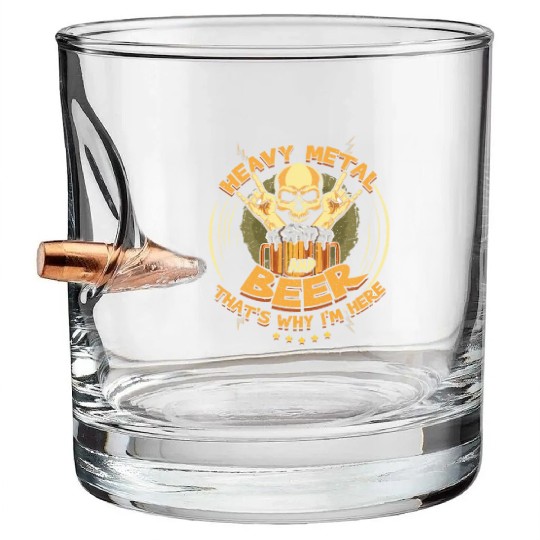 Metal And Beer Metal Music Heavy Rock Skeleton Bullet Whiskey Glasses