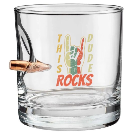 Retro Rock Sign Rock Hand Metal Kid Rocker Bullet Whiskey Glasses