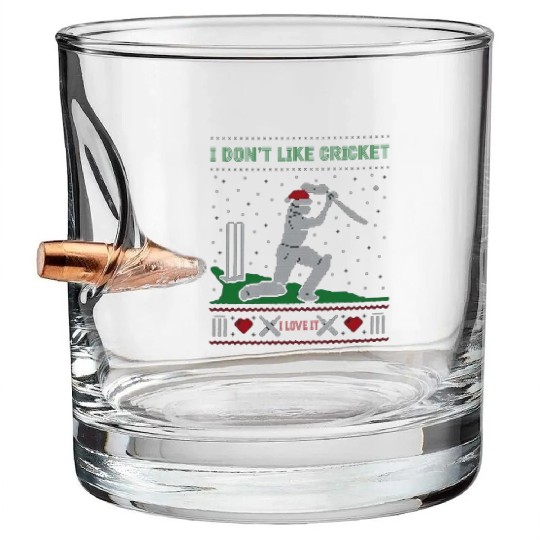Cricket Is My Love:I Don’t Like Cricket I Love It Bullet Whiskey Glasses