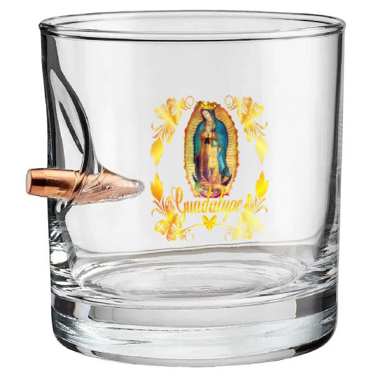 Our Lady Guadalupe Virgin Mary Catholic Decor Bullet Whiskey Glasses